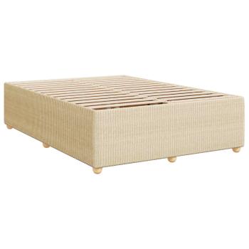 Boxspringbett mit Matratze Creme 140 x 190 cm Stoff