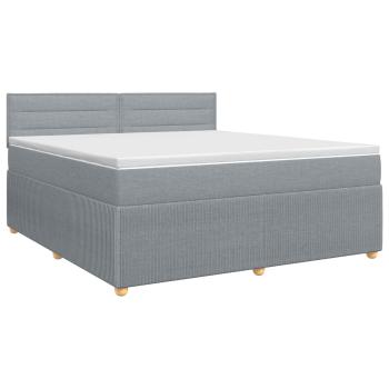Boxspringbett mit Matratze Hellgrau 140 x 200 cm Stoff
