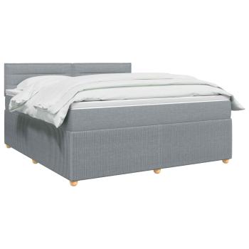 Boxspringbett mit Matratze Hellgrau 140 x 200 cm Stoff