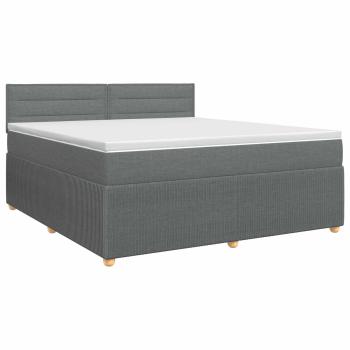 Boxspringbett mit Matratze Dunkelgrau 140 x 200 cm Stoff