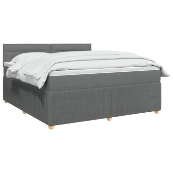Boxspringbett mit Matratze Dunkelgrau 140 x 200 cm Stoff
