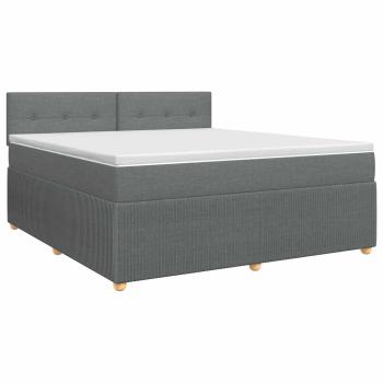 Boxspringbett mit Matratze Dunkelgrau 140 x 200 cm Stoff