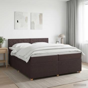 ARDEBO.de - Boxspringbett mit Matratze Dunkelbraun 200 x 200 cm Stoff