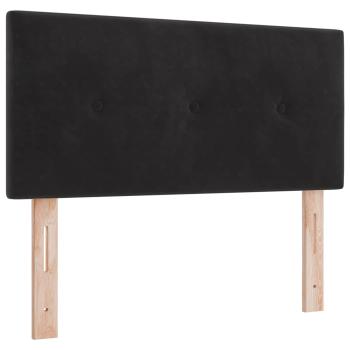 Boxspringbett mit Matratze Schwarz 80 x 200 cm Samt