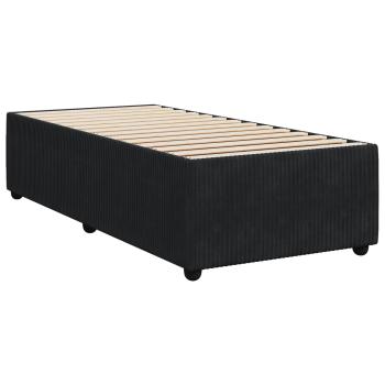 Boxspringbett mit Matratze Schwarz 80 x 200 cm Samt