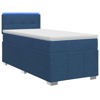 Boxspringbett mit Matratze mit Kopfteil Blau 90 x 200 cm Stoff