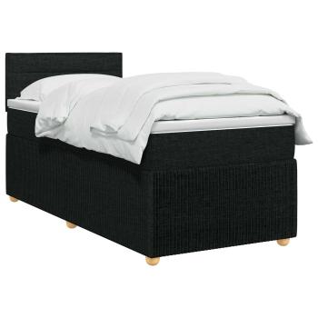 Boxspringbett mit Matratze Schwarz 90 x 200 cm Stoff