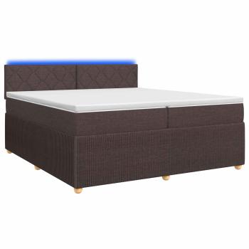 Boxspringbett mit Matratze Dunkelbraun 200 x 200 cm Stoff
