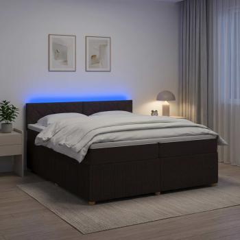 Boxspringbett mit Matratze Dunkelbraun 200 x 200 cm Stoff