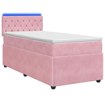 Boxspringbett mit Matratze mit Kopfteil Rosa 80 x 200 cm Samt