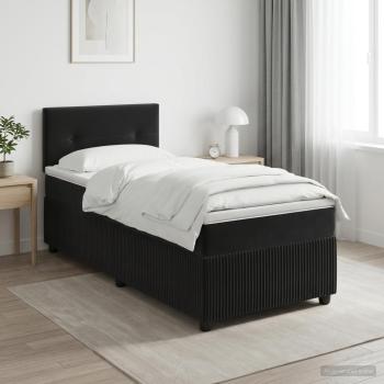 ARDEBO.de - Boxspringbett mit Matratze Schwarz 80 x 200 cm Samt