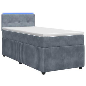 Boxspringbett mit Matratze Dunkelgrau 90 x 190 cm Samt