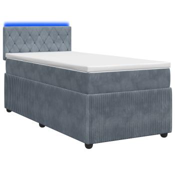Boxspringbett mit Matratze Dunkelgrau 90 x 200 cm Samt