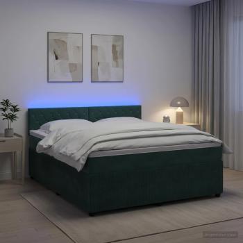 ARDEBO.de - Boxspringbett mit Matratze Dunkelgrün 140 x 190 cm Samt