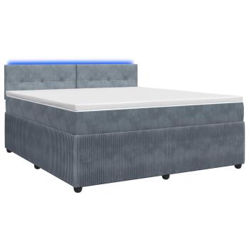 Boxspringbett mit Matratze Dunkelgrau 140 x 190 cm Samt