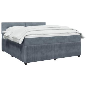 Boxspringbett mit Matratze Dunkelgrau 140 x 190 cm Samt