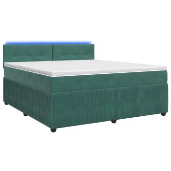 Boxspringbett mit Matratze Dunkelgrün 140 x 190 cm Samt