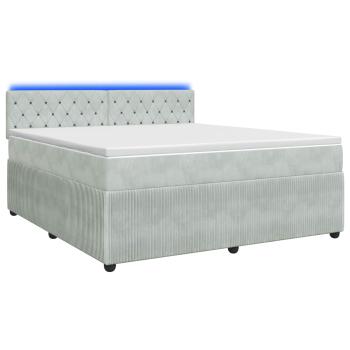 Boxspringbett mit Matratze Hellgrau 140 x 200 cm Samt