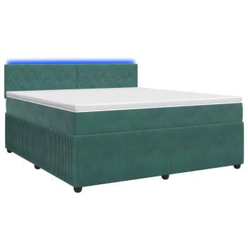 Boxspringbett mit Matratze Dunkelgrün 140 x 200 cm Samt