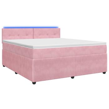 Boxspringbett mit Matratze mit Kopfteil Rosa 140 x 200 cm Samt