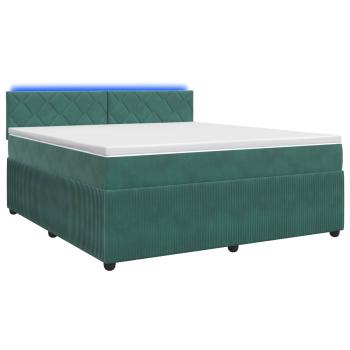 Boxspringbett mit Matratze Dunkelgrün 140 x 200 cm Samt