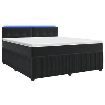 Boxspringbett mit Matratze Schwarz 180 x 200 cm Samt