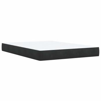 LED Boxspringbett mit Matratze Schwarz 140 x 190 cm Samt