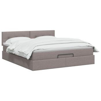 Ottoman Bett mit Matratze mit Kopfteil Taupe 140 x 190 cm Stoff