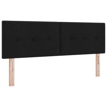 Ottoman Bett mit Matratze Schwarz 160 x 200 cm Stoff