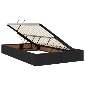 Aufbewahrungsbett mit Matratze Schwarz 120 x 200 cm Samt