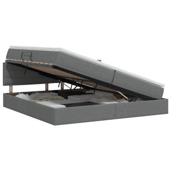 Aufbewahrungsbett mit Matratze Dunkelgrau 200 x 200 cm Samt