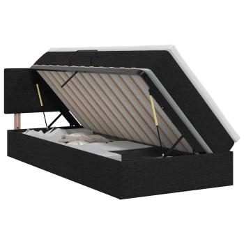 Aufbewahrungsbett mit Matratze Schwarz 100 x 200 cm Samt