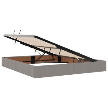 Aufbewahrungsbett mit Matratze Taupe 140 x 200 cm Samt