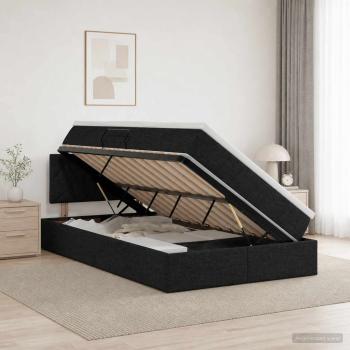 ARDEBO.de - Aufbewahrungsbett mit Matratze Schwarz 120 x 200 cm Samt