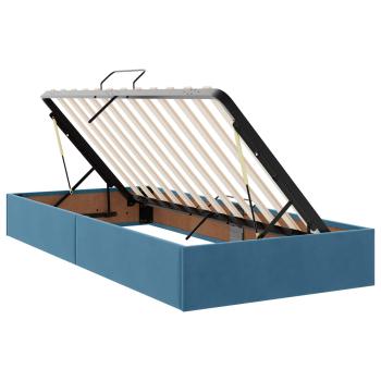 Aufbewahrungsbett mit Kopfteil Dunkelblau 90 x 200 cm Samt