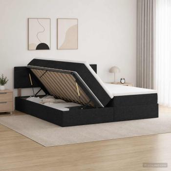 ARDEBO.de - Aufbewahrungsbett mit Kopfteil 2 Stk. Schwarz Kunstleder