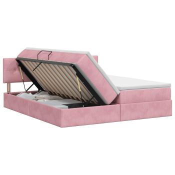 Aufbewahrungsbett mit Kopfteil 2 Stk. Rosa
