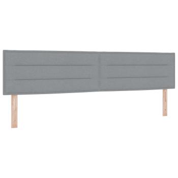 LED-Speicherbett mit Matratze Hellgrau 200 x 200 cm Stoff