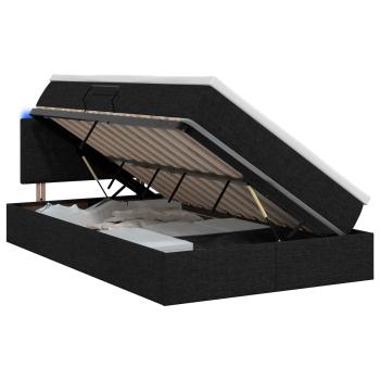LED-Speicherbett mit Matratze Schwarz 120 x 200 cm Stoff