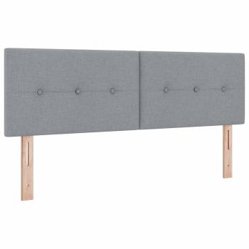 LED-Speicherbett mit Matratze Hellgrau 160 x 200 cm Stoff