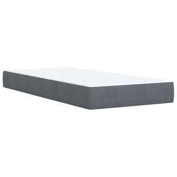 LED-Speicherbett mit Matratze Dunkelgrau 100 x 200 cm Samt