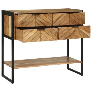 Konsolentisch Braun 90 x 35 x 80 cm Massivholz Akazie