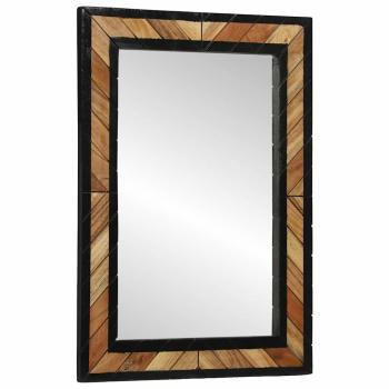 Wandspiegel Schwarz und Braun 70 x 2 x 70 cm Massivholz Akazie