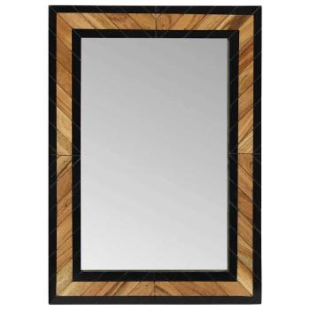 Wandspiegel Schwarz und Braun 70 x 2 x 70 cm Massivholz Akazie