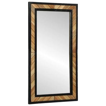 ARDEBO.de - Wandspiegel Schwarz und Braun 50 x 2 x 90 cm Massivholz Akazie