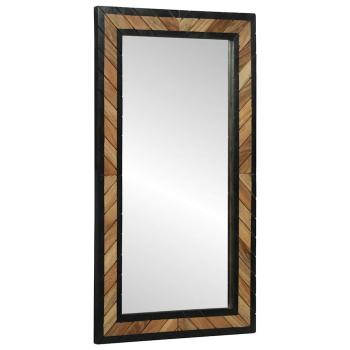 Wandspiegel Schwarz und Braun 50 x 2 x 90 cm Massivholz Akazie