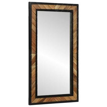 Wandspiegel Schwarz und Braun 50 x 2 x 90 cm Massivholz Akazie