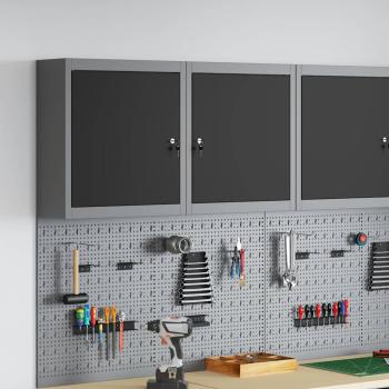 ARDEBO.de - Werkzeugschrank Schwarz und Grau 50 x 20 x 55 cm Stahl