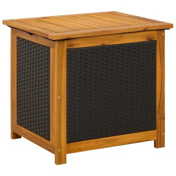 Gartenlagerbox 88 L Massivholz Akazie 60 x 50 x 56 cm Schwarz