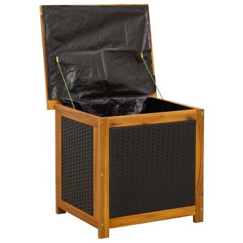 Gartenlagerbox 88 L Massivholz Akazie 60 x 50 x 56 cm Schwarz